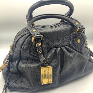 Marc Jacobs 2-way Black Leather Bag with Gold Accents